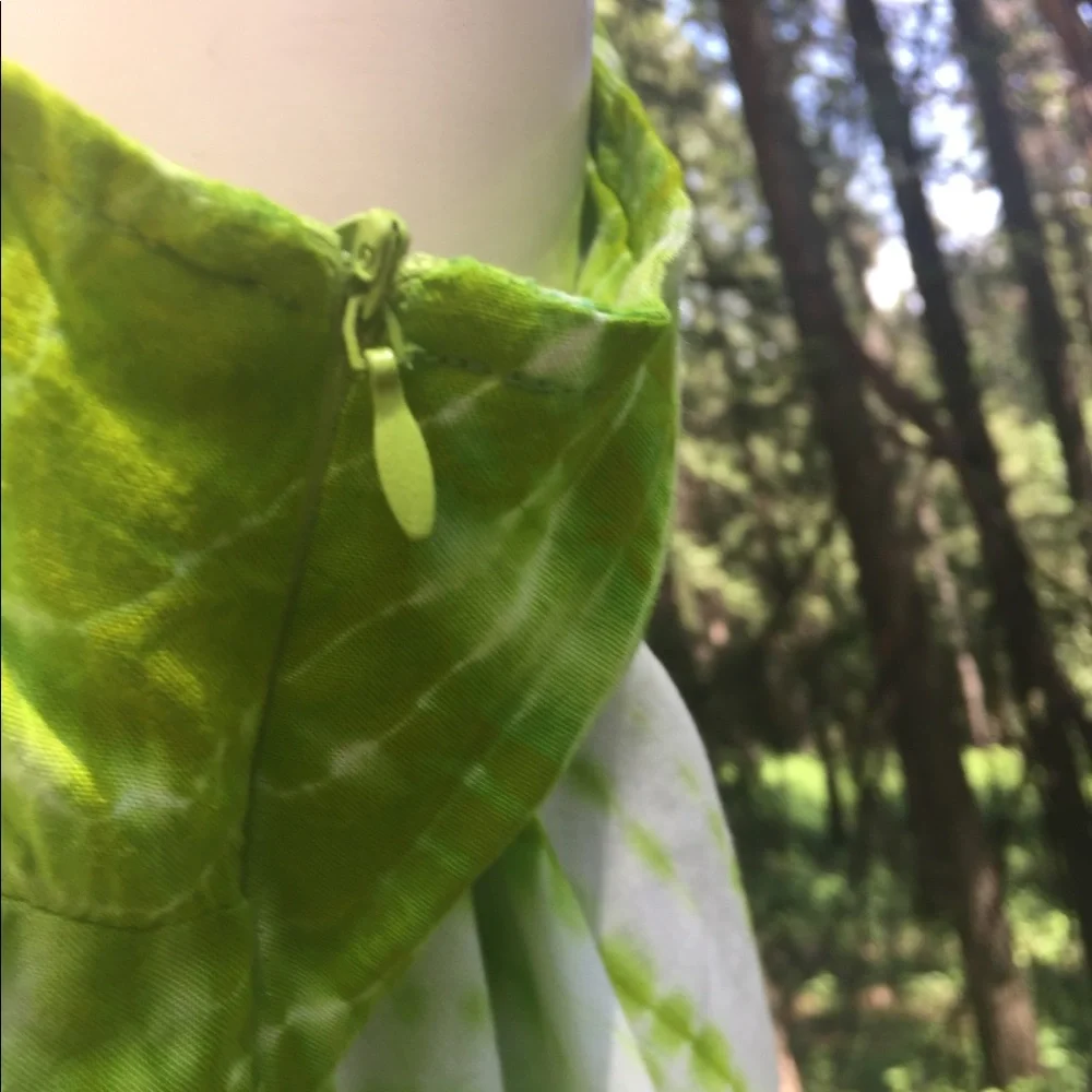 Ashley Stewart lime  green and white tie dyed tunic  mini dress - Picture 8 of 11